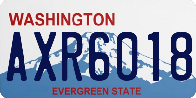 WA license plate AXR6018