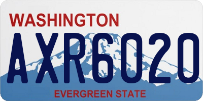 WA license plate AXR6020