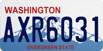 WA license plate AXR6031