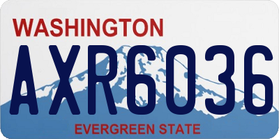 WA license plate AXR6036