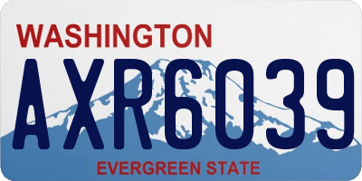 WA license plate AXR6039