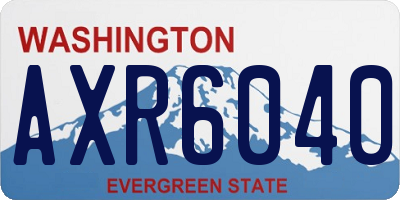 WA license plate AXR6040