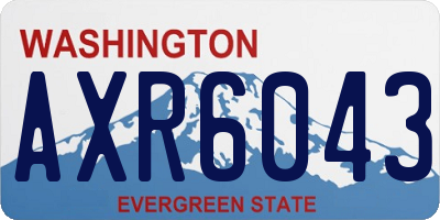 WA license plate AXR6043