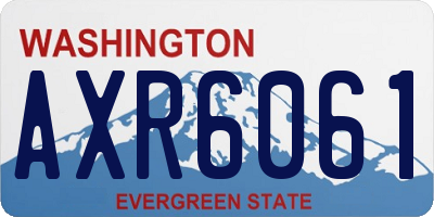 WA license plate AXR6061