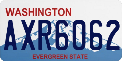 WA license plate AXR6062