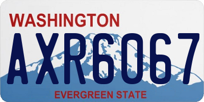 WA license plate AXR6067