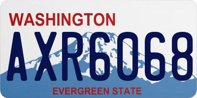 WA license plate AXR6068