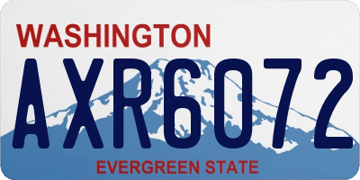 WA license plate AXR6072