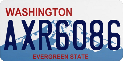 WA license plate AXR6086