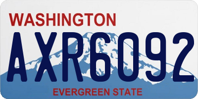 WA license plate AXR6092