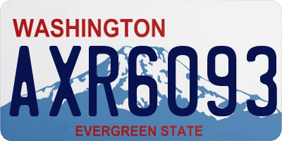 WA license plate AXR6093