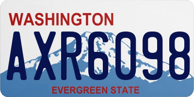 WA license plate AXR6098