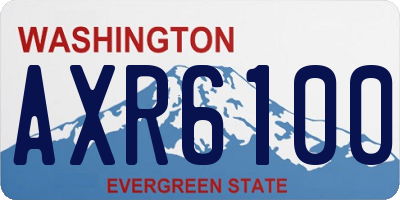 WA license plate AXR6100