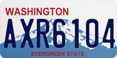 WA license plate AXR6104