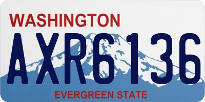 WA license plate AXR6136