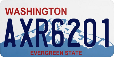 WA license plate AXR6201