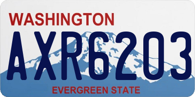 WA license plate AXR6203