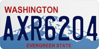 WA license plate AXR6204