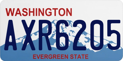 WA license plate AXR6205