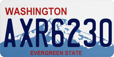 WA license plate AXR6230