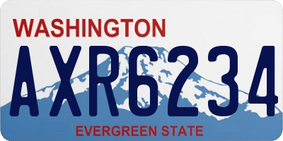 WA license plate AXR6234