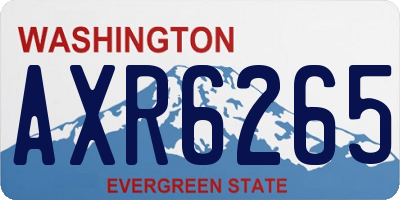 WA license plate AXR6265