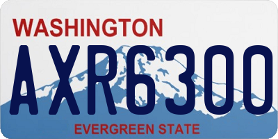 WA license plate AXR6300