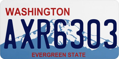 WA license plate AXR6303