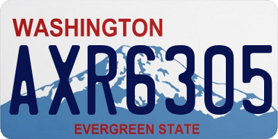 WA license plate AXR6305