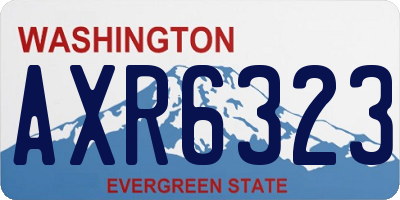 WA license plate AXR6323