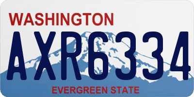 WA license plate AXR6334