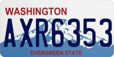WA license plate AXR6353