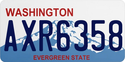 WA license plate AXR6358