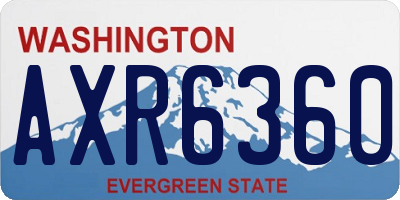 WA license plate AXR6360