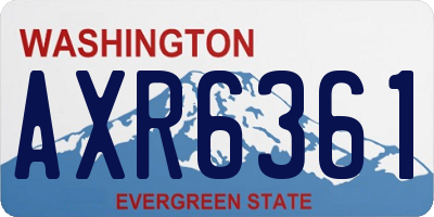 WA license plate AXR6361
