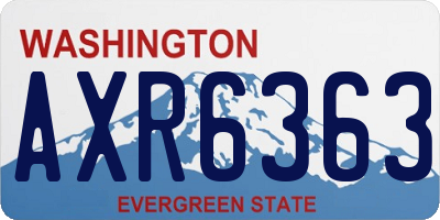 WA license plate AXR6363