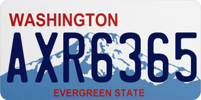 WA license plate AXR6365