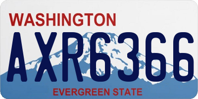 WA license plate AXR6366