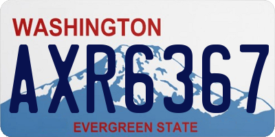 WA license plate AXR6367