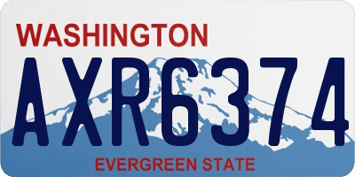 WA license plate AXR6374