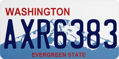 WA license plate AXR6383