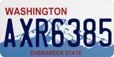 WA license plate AXR6385