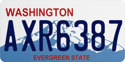 WA license plate AXR6387