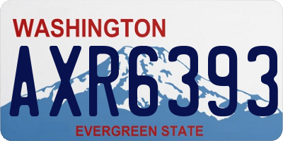 WA license plate AXR6393
