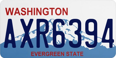 WA license plate AXR6394