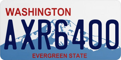 WA license plate AXR6400