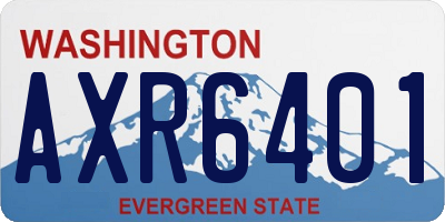 WA license plate AXR6401