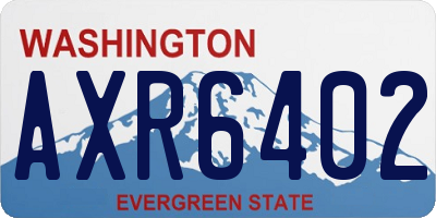 WA license plate AXR6402
