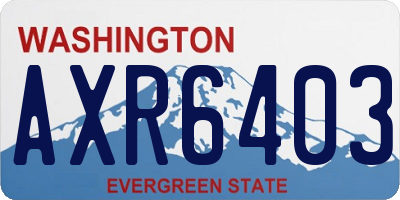 WA license plate AXR6403