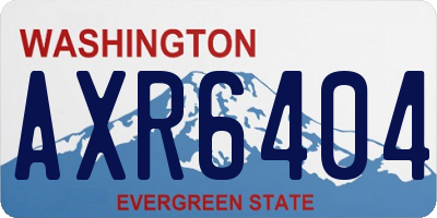 WA license plate AXR6404